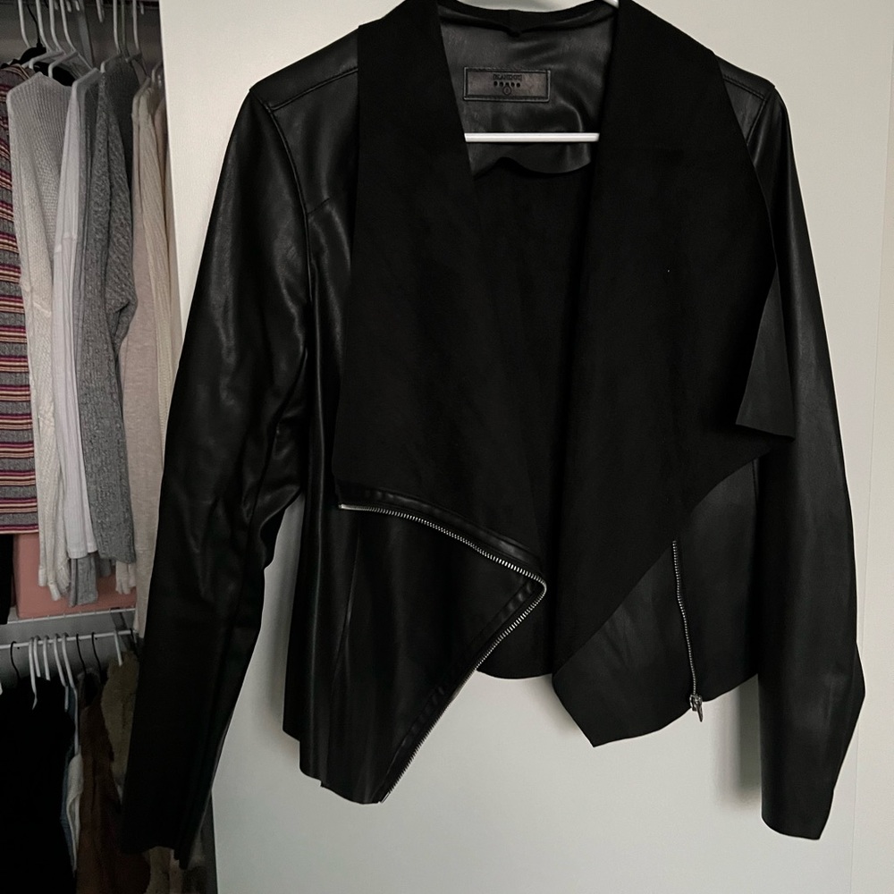 Blank NYC Black Faux Leather Jacket Size S